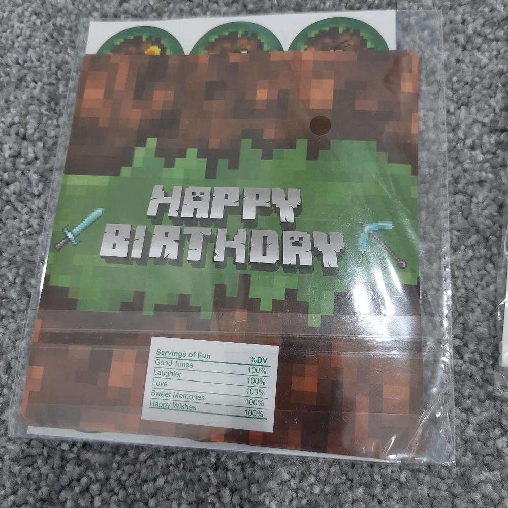 Minecraft Birthday Party Supplies plates plasticware balloons table cloth banner
